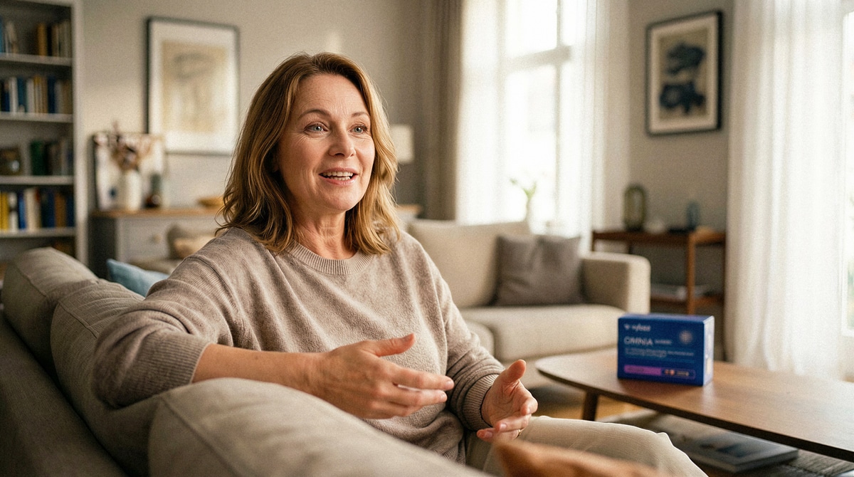 Anna mit VYKEA OMNIA Produkt in ihrem Zuhause